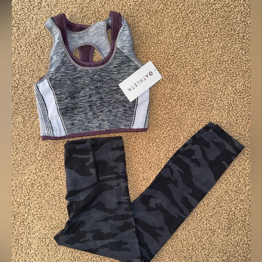 Athleta leggings and sport bra bundle new small